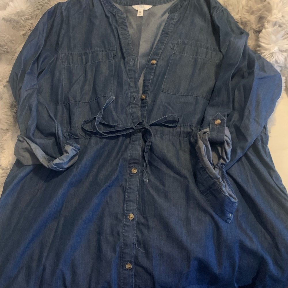 Time and Tru Blue Denim Top
